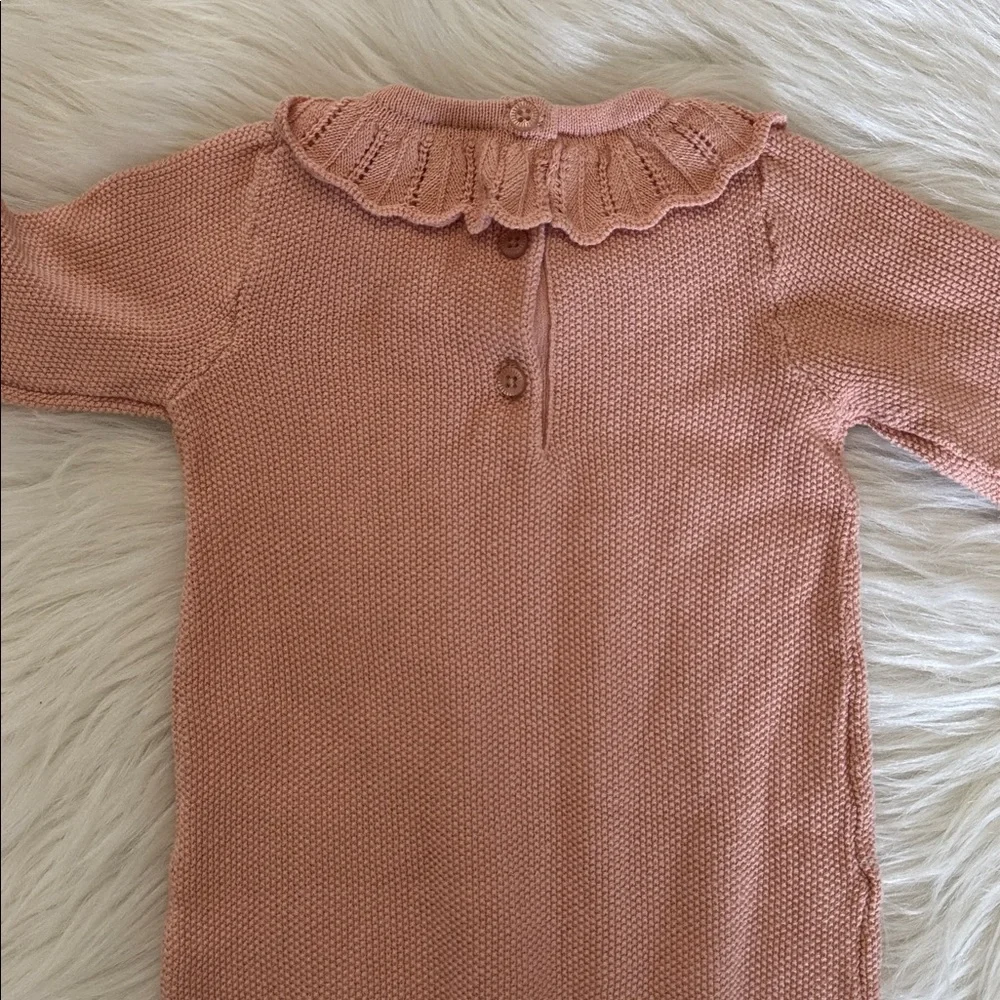 Janie & Jack Baby Ruffle Collar One-Piece Peach Pink Color Size 6-12 Months